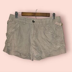 Free People Women's Cargo Linen Blend Adjustable Shorts
